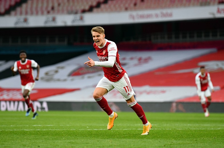 martin odegaard goal for arsenal vs tottenham