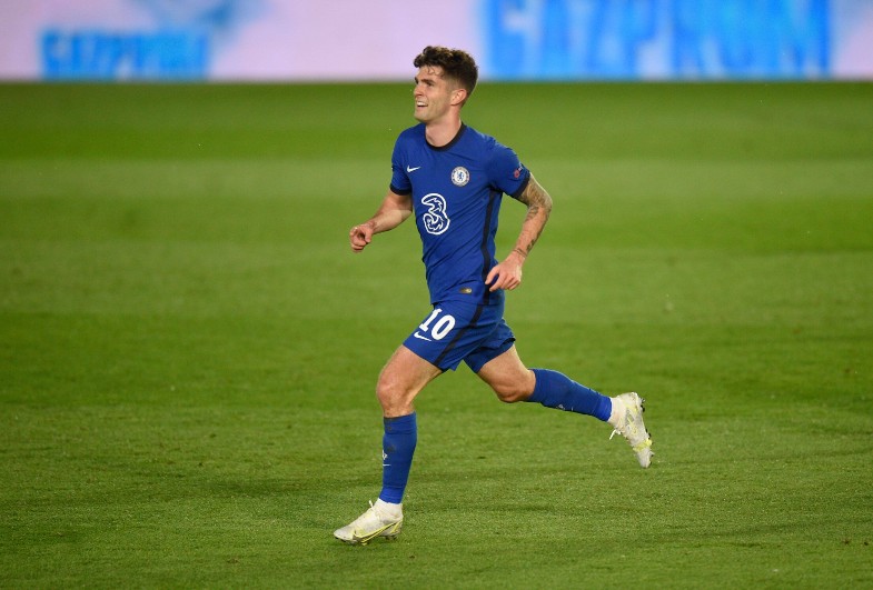 Christian Pulisic celebrates his goal for Chelsea against Real Madrid