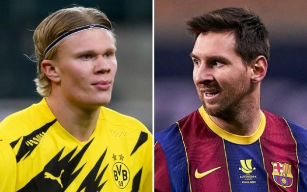 Erling Haaland and Lionel Messi