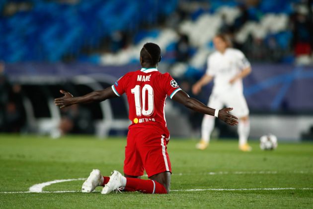 Sadio Mane fouled for Liverpool against Real Madrid