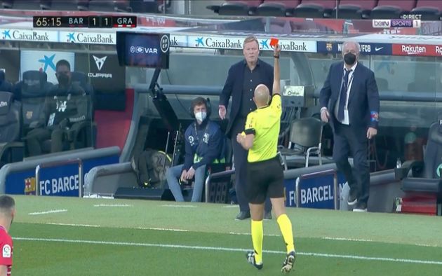 Video - Koeman sent off for Barcelona against Granada