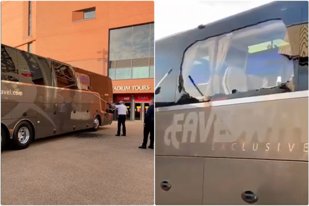 Video - Real Madrid bus attacked before Liverpool match