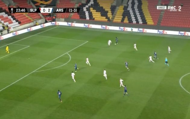 Video - Saka scores lovely goal from wing for Arsenal vs Slavia Prague