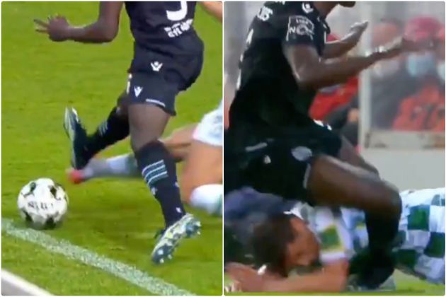 Video - United target Nuno Mendes suffers nasty injury for Sporting
