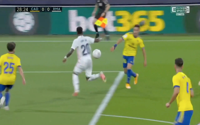 Video - Vinicius Junior flick sets up Real Madrid penalty for Benzema against Cadiz