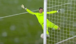 Video Thibaut Courtois Prevents Real Madrid Own Goal Vs Eibar