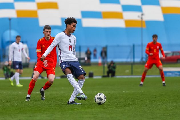Carney Chukwuemeka in action for England at youth level
