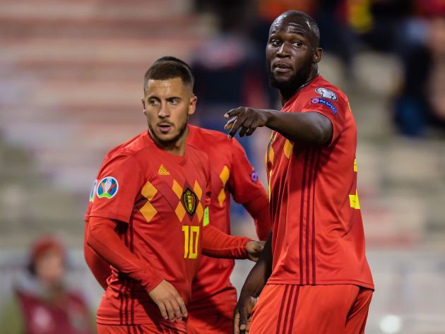 Eden Hazard and Romelu Lukaku for Belgium