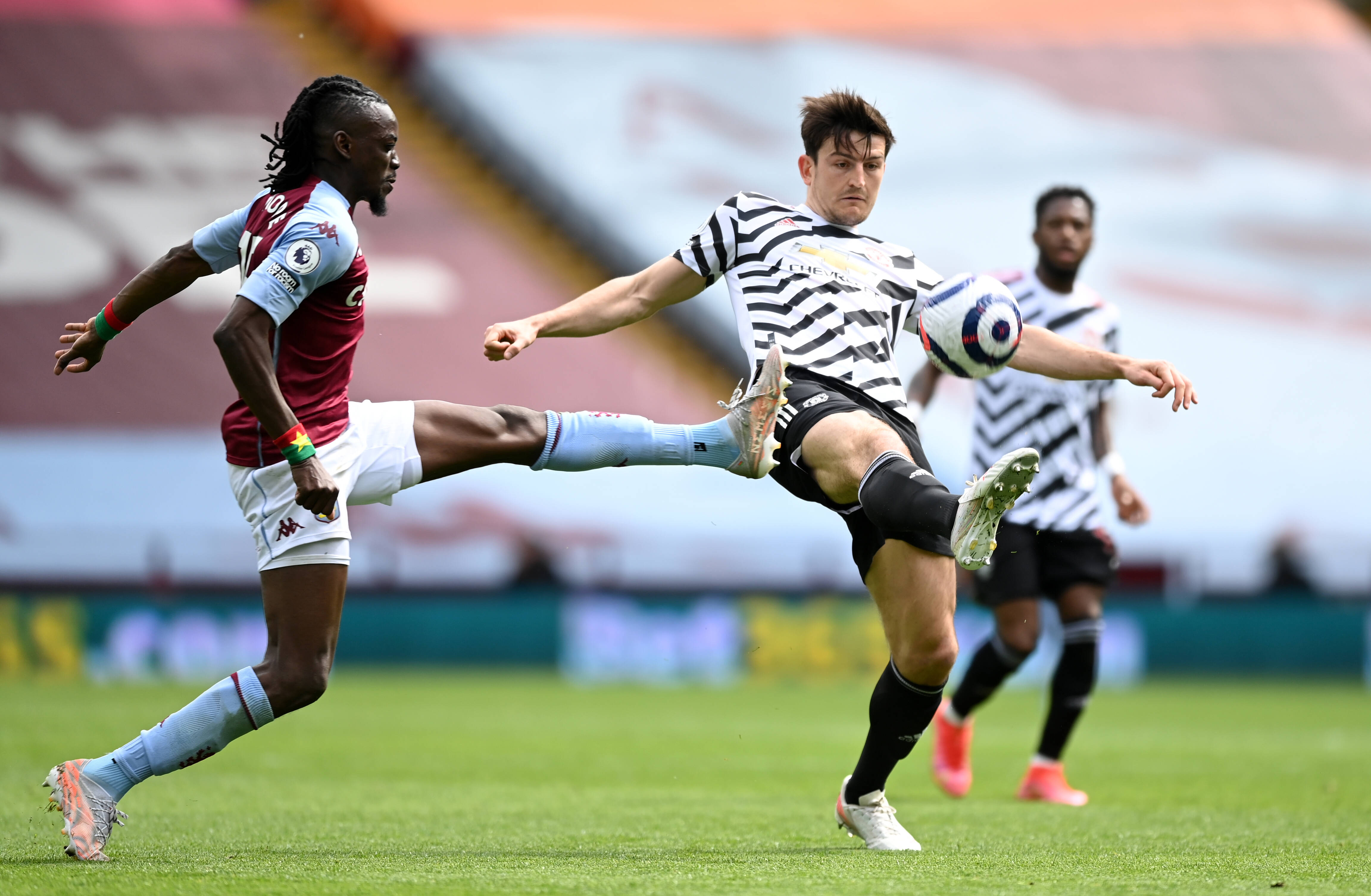 Harry Maguire in action for Manchester United vs Villa