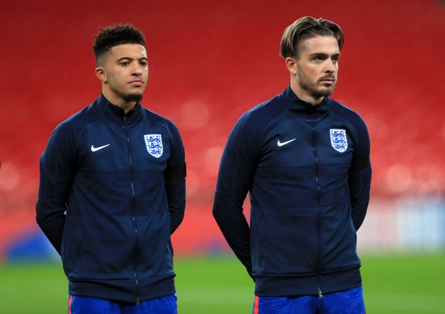 Jack Grealish and Jadon Sancho line up for England