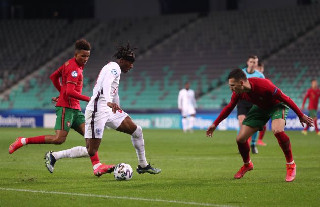 Madueke in action for England Under-21s