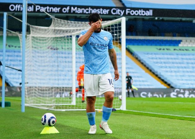 Mandatory Credit: Photo by Javier Garcia/BPI/Shutterstock (11893130cg) Sergio Aguero of Manchester City holds his head a