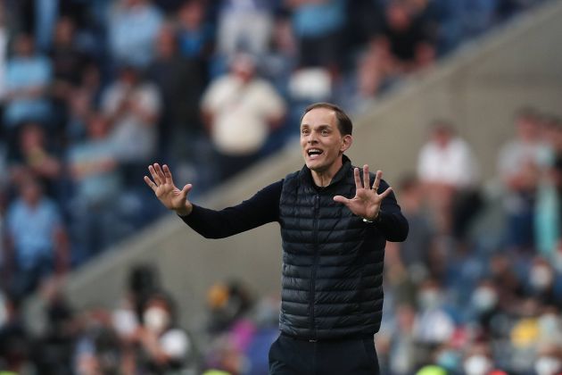 Thomas Tuchel on touchline for Chelsea during Champions League final