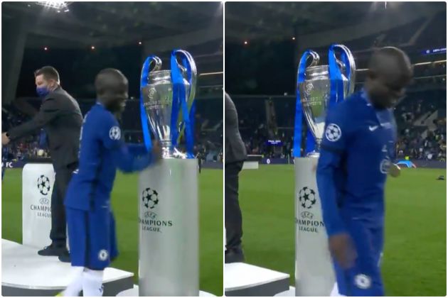 Video - Kante just simply taps Champions League trophy after Chelsea win