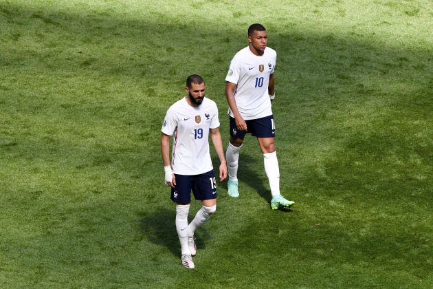 Kylian Mbappe and Karim Benzema frustrated for France at Euros