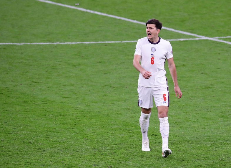 Harry Maguire in action for England at Euro 2020