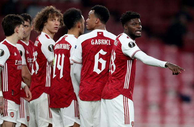 Partey, Gabriel, Bellerin, Luiz and Aubameyang in free-kick for Arsenal