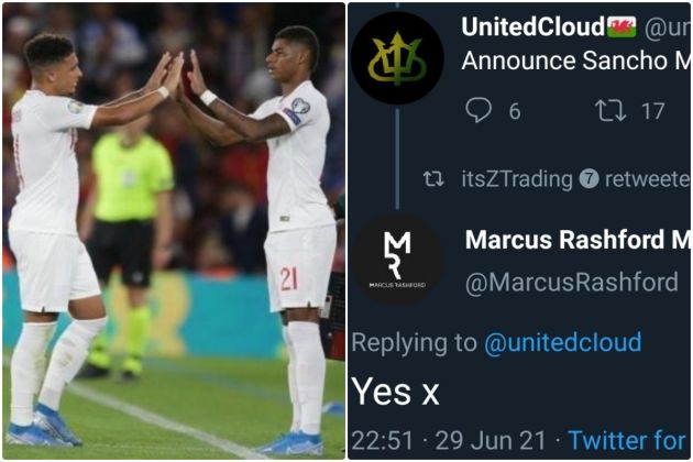 Rashford deletes tweet confirming Man United signing of Sancho