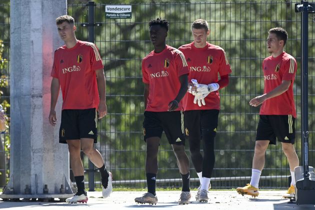 Vanheusden, Thorgan Hazard, Lokonga and Kaminski in Belgium training