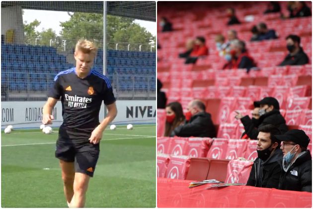 Arsenal fans react to sad Real Madrid training clip of Martin Odegaard