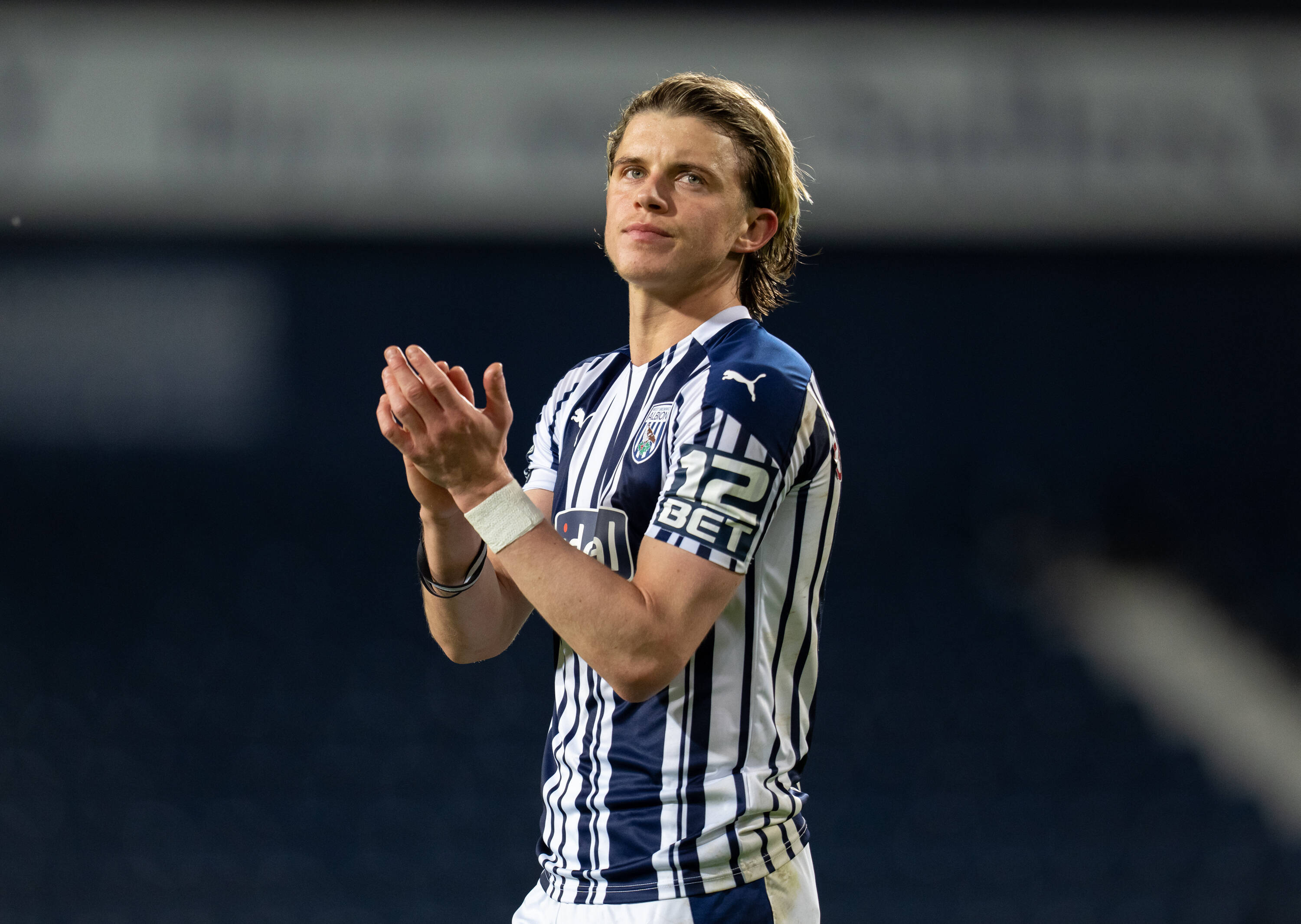 Conor Gallagher applauds the West Brom fans Conor Gallagher applauds the West Brom fans