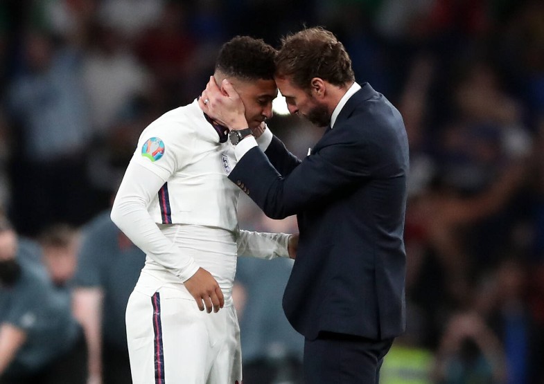 Jadon Sancho and Gareth Southgate