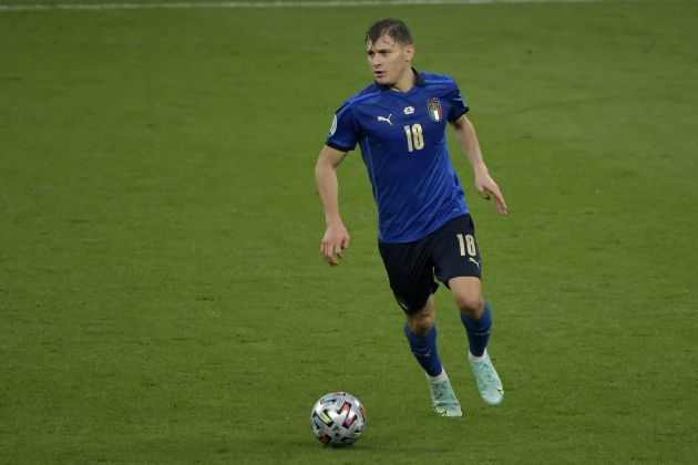 Nicolo Barella in action for Italy at the Euros against England