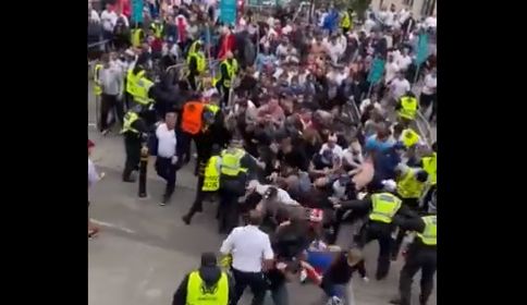 fans storming into wembley