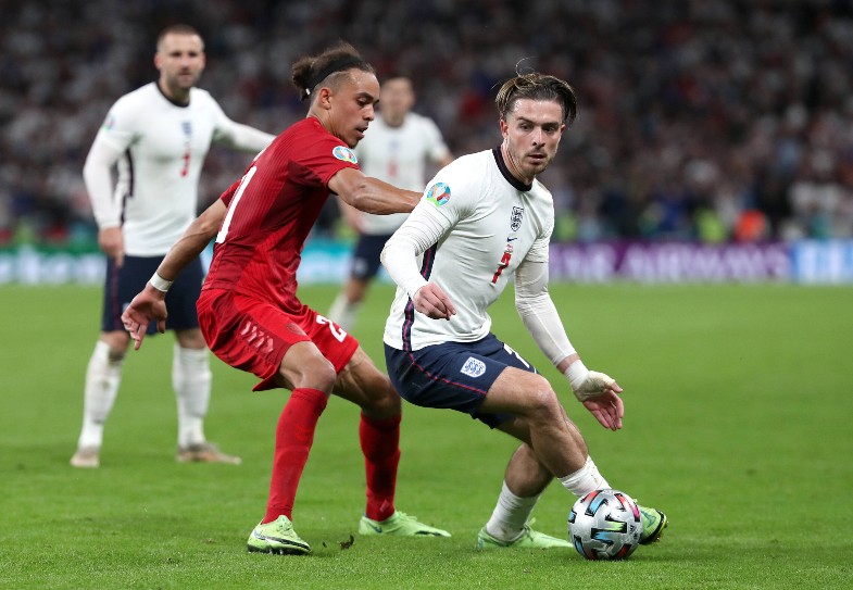 grealish in action v denmark