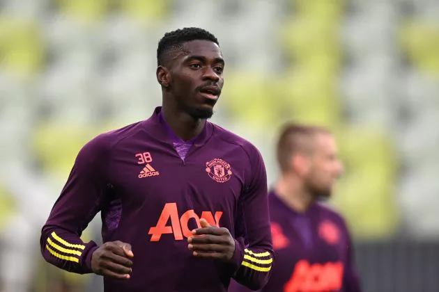 Axel Tuanzebe training for Manchester United