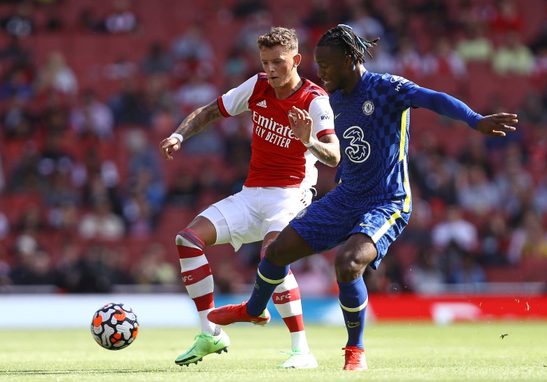 Ben White in action for Arsenal against Chelsea