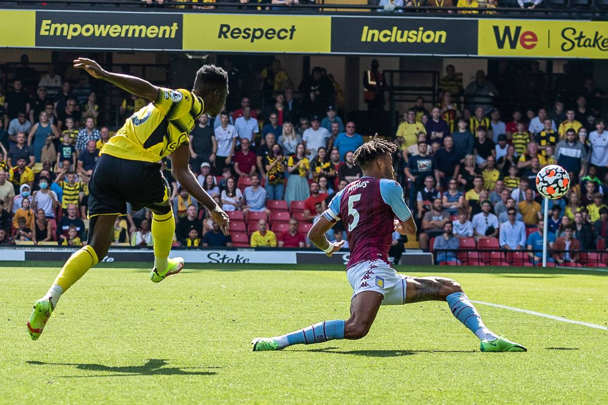 Liverpool target Ismaila Sarr scores for Watford against Aston Villa