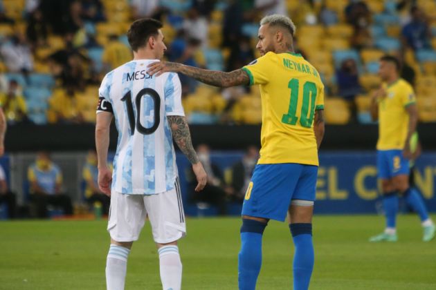 Neymar and Messi during Copa America Final