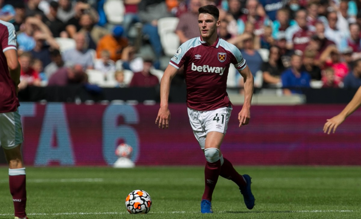 Declan Rice in action for West Ham