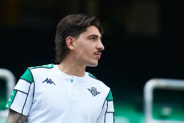 Hector Bellerin looks out during Real Betis presentation