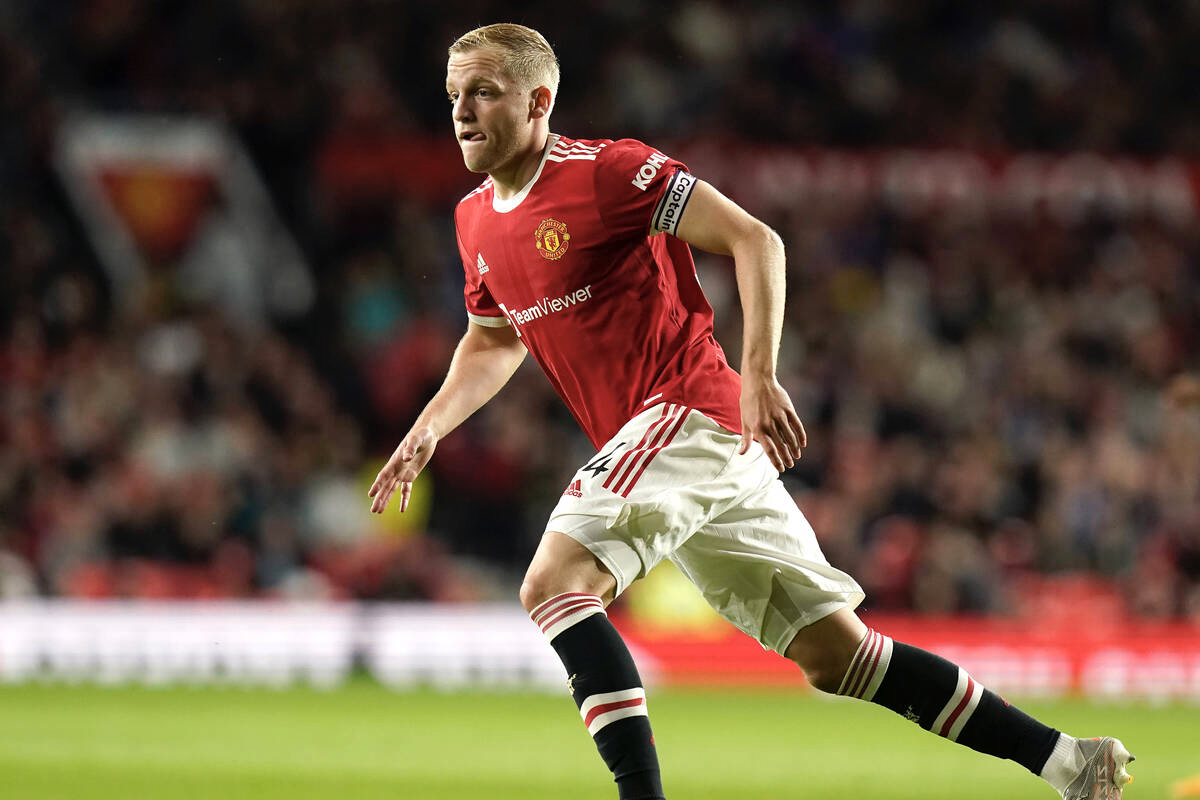 Man United midfielder Donny van de Beek in pre-season action