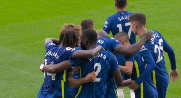 Romelu Lukaku celebrates first Chelsea goal at Stamford Bridge