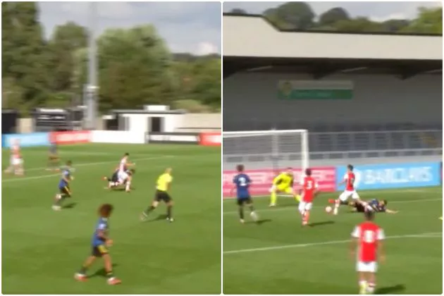 Video - Patino solo goal for Arsenal 23s vs Man United, lobs Henderson