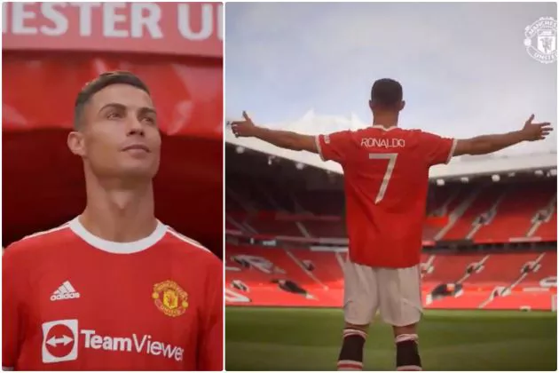 Video - Ronaldo walks out on to Old Trafford pitch in No.7 shirt