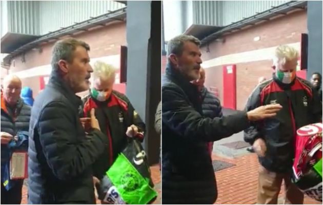 Keane at Old Trafford with fans