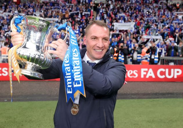 Rodgers with FA Cup trophy