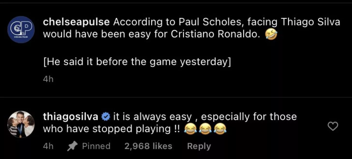 Thiago Silva gives perfect response to ridiculous Paul Scholes prediction
