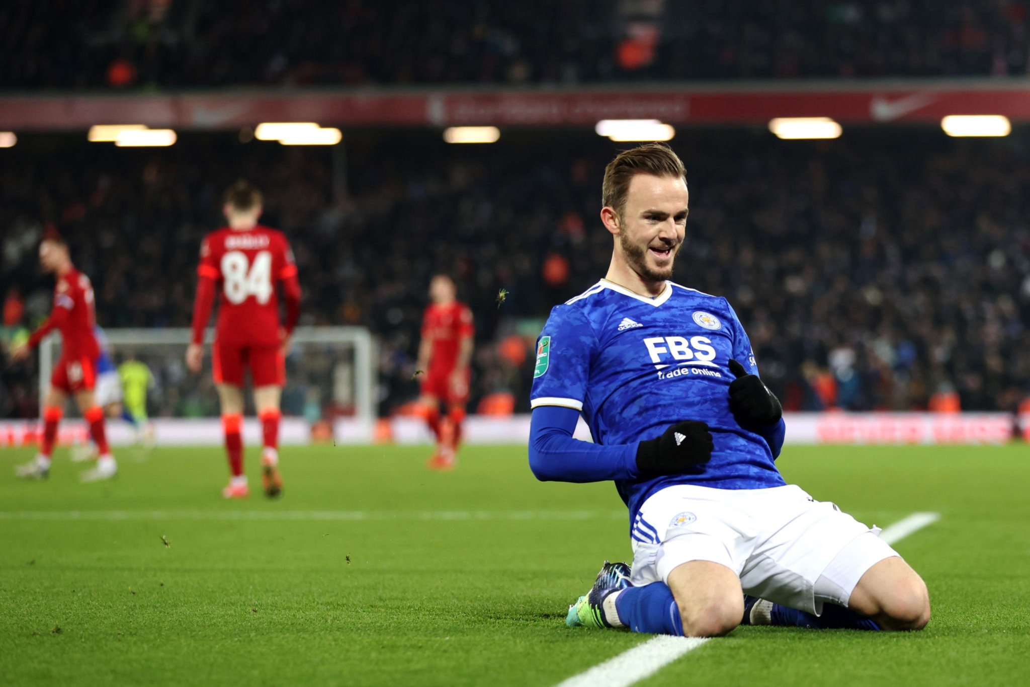  (Video) James Maddison debuts new goal celebration after silencing Kop with worldie finish 