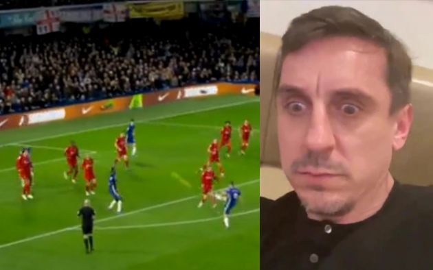 Gary Neville was excited during Chelsea vs Liverpool