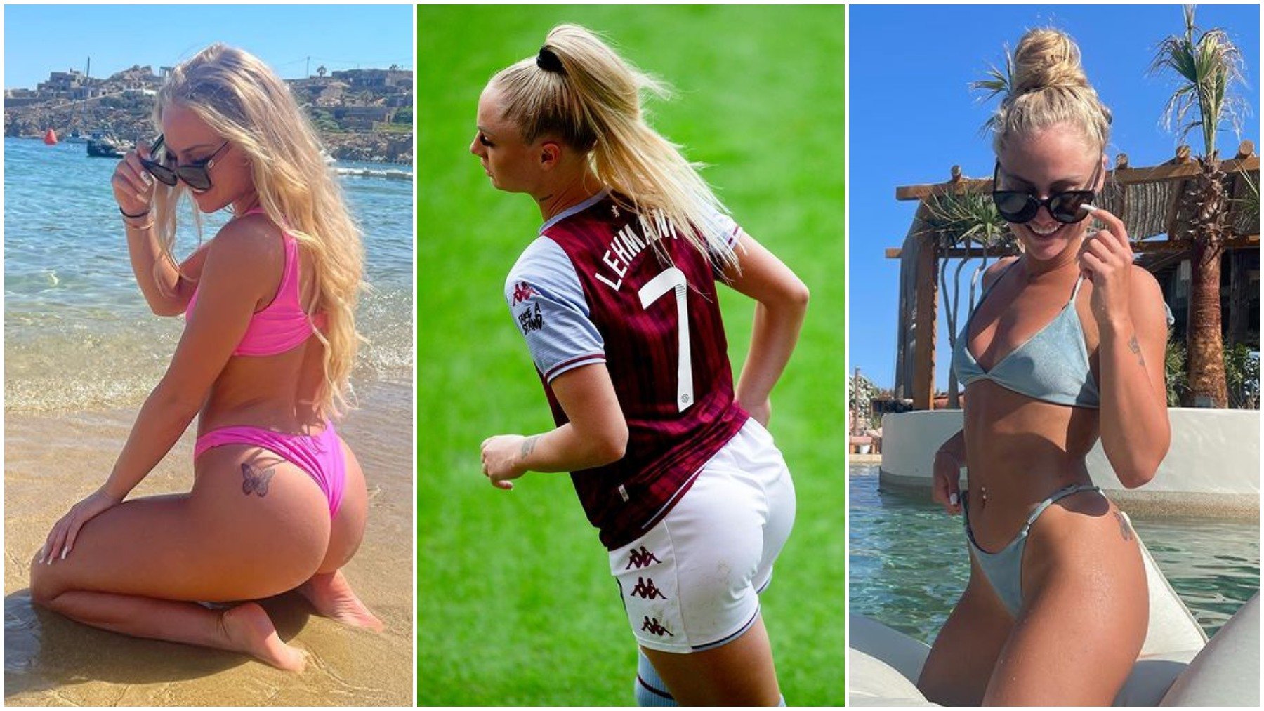 Aston Villa midfielder Douglas Luiz has been spotted kissing Alisha Lehmann from the Vill...