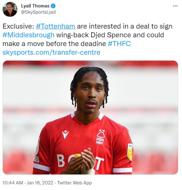 Djed Spence: Tottenham sign defender from Middlesbrough