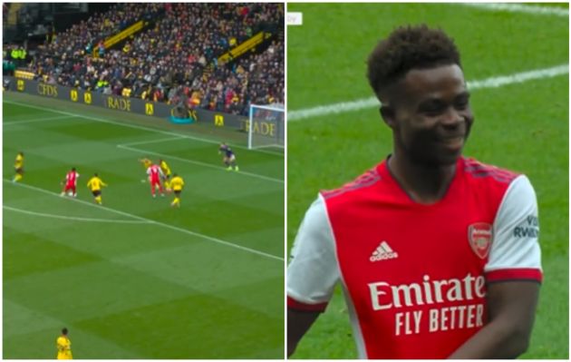 Saka goal video Arsenal 2-1 Watford