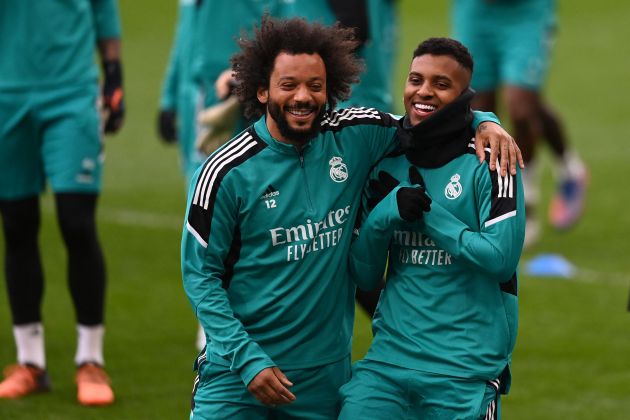 Rodrygo of Real Madrid and Marcelo