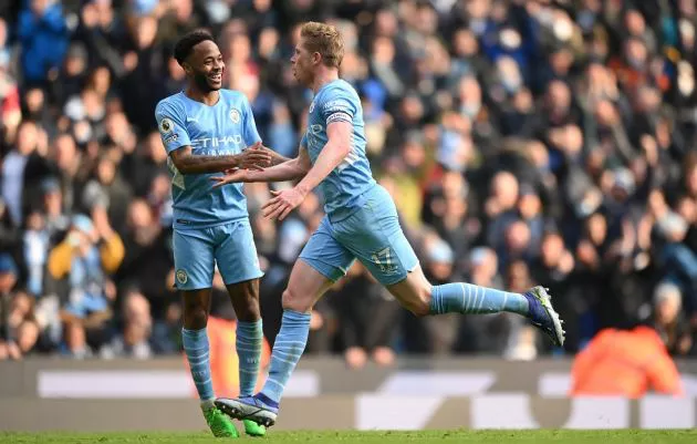Man City Chelsea Sterling and De Bruyne
