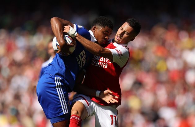 arsenal 4-2 leicester city Wesley Fofana and Gabriel Martinelli